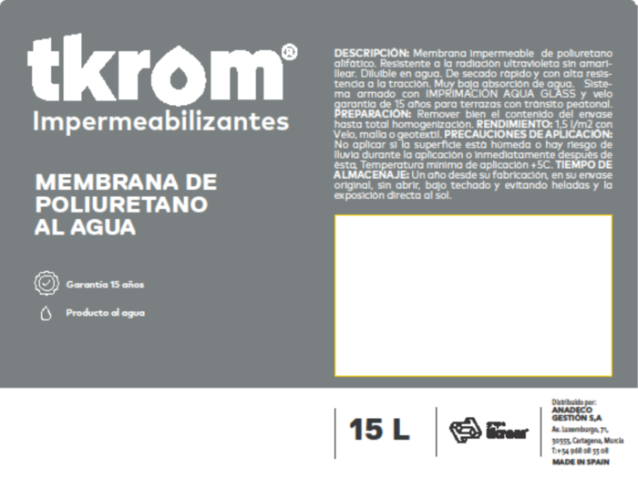 TKROM MEMBRANA POLIURETANO VERDE 15L